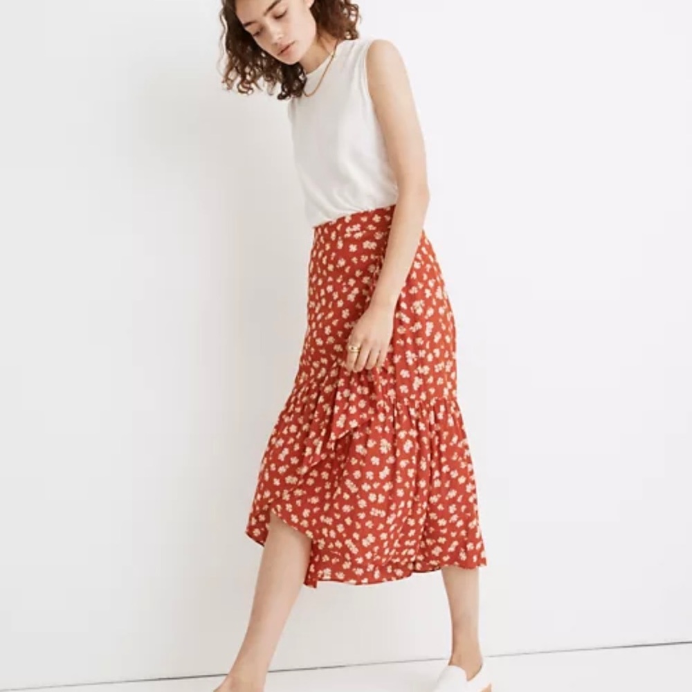 MADEWELL FLORAL MIDI SKIRT